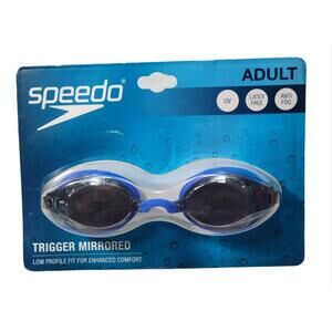Speedo Adult Trigger Non-Mirrored Swim Goggles Low Profile UV Protection Blue